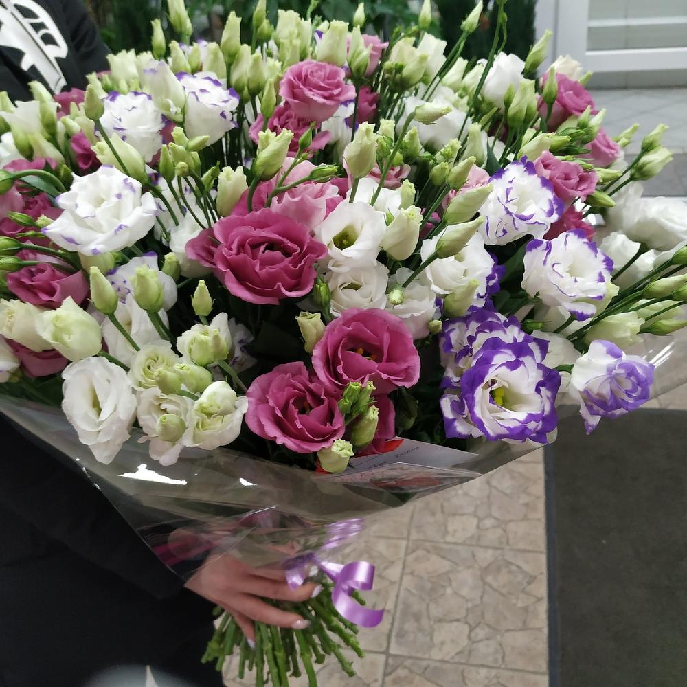 Шикарный букет из 35 Эустомы микс